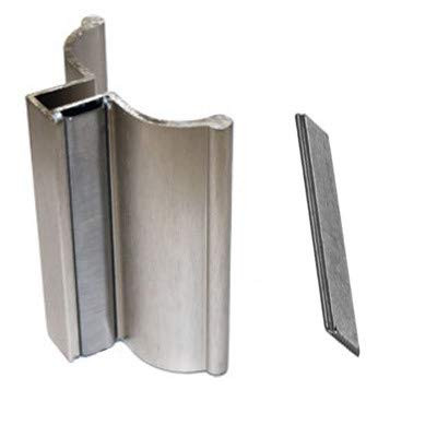 Gordon Glass Co. 3" Brushed Nickel Frameless Shower Door Handle with Metal Strike and Magnet - Set