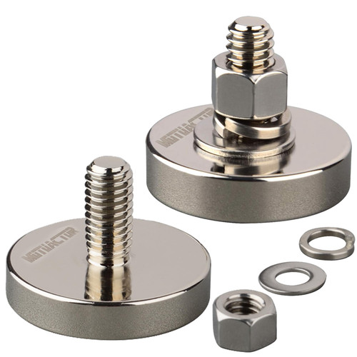 MUTUACTOR Super Powerful Neodymium Pot Magnet with 3/8 ''-16 Male Threaded Stud,150lb Vertical Magnetic Pull-Force Magnetic Mounting for Camera,Tripod, Lighting and Other Accessories,2PCS MUTUACTOR Super Powerful Neodymium Pot Magnet with 3/8 ''-16 Male Threaded Stud,150lb Vertical Magnetic Pull-Force Magnetic Mounting for Camera,Tripod, Lighting and Other Accessories,2PCS