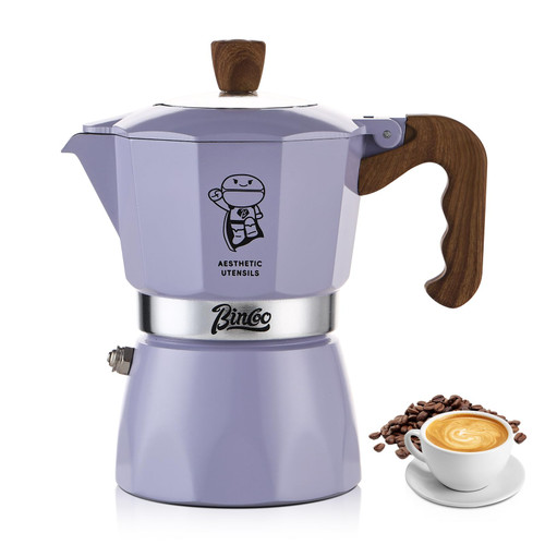 Bincoo Espresso Maker Stovetop - 2 Cup/120ML Small Stove Top Espresso Italian Coffee Maker, Camping Moka Pot- Portable, Ideal for Home and Camping (Purple) Bincoo Espresso Maker Stovetop - 2 Cup/120ML Small Stove Top Espresso Italian Coffee Maker, Camping Moka Pot- Portable, Ideal for Home and Camping (Purple)