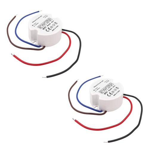Makergroup 12V LED Power Supply Driver, IP67 Waterproof Constant Voltage Transformer, 120VAC to 12V DC Converter for LED Strip Lights, Cabinet Lights, G4, MR11, MR16 Bulbs 15W 2-Pack