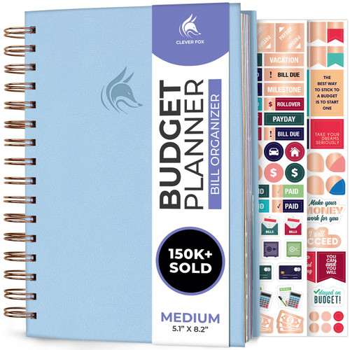 Clever Fox Budget Planner & Monthly Bill Organizer With Pockets. Expense Tracker, Budgeting Journal & Financial Book. Medium, 5.1x8.2" (Lavender)