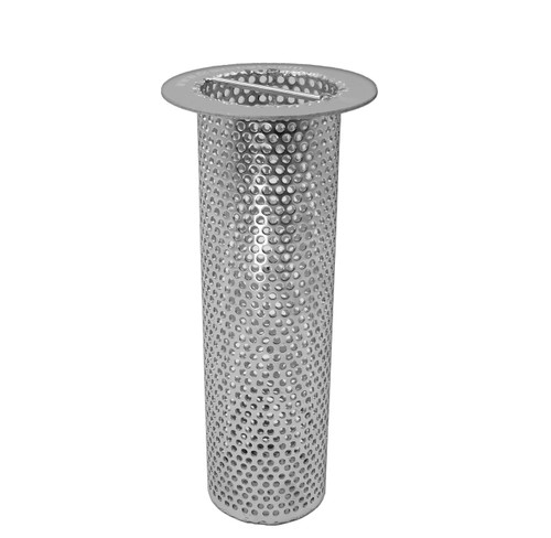 3" Commercial Floor Drain Strainer, 8" Tall, Perforated Stainless Steel