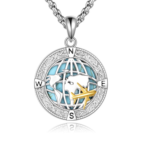 Grmdit Airplane Necklace for Women 925 Sterling Silver Airplane Jewelry Gifts Airplane Pendant Necklace