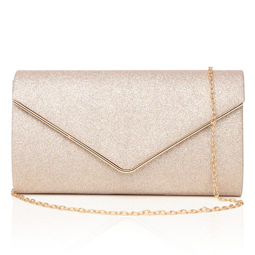Labair Shining Envelope Clutch Purses for Women Evening Purses and Clutches For Wedding Party. (Champagne)
