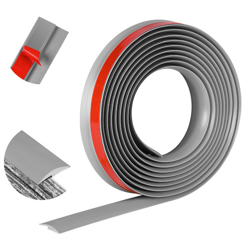 20Ft Floor Transition Strip Self Adhesive Carpet to Tile Floor Edging Trim PVC Threshold Strips, Peel and Stick Floor Joining Strip Suitable for Threshold Height Less Than 5mm(Gray)
