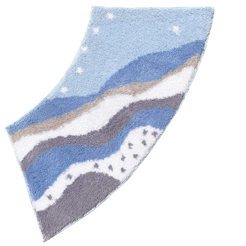 Curved Bath Rug, Corner Shower Mats Anti-Slip Bathroom Carpet Rugs Quadrant Curved Bath Rug Fanned Shower Mats, with Non-Slip Bottom, Absorbent, Washable, 17.7x39.4in