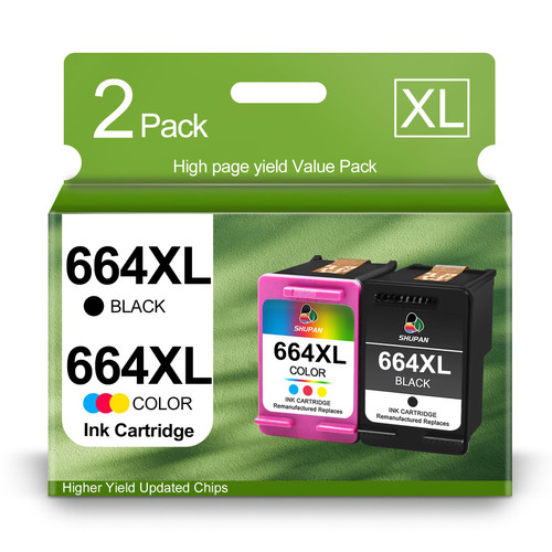 664XL Ink Cartridge Replacement for HP 664 664XL Ink Cartridges Black and Color for DeskJet Ink Advantage 2135 1115 2675 3635 3775 Ink (1 Black/1 Color, 2Pack)