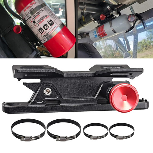 NORTHYUN Quick Release Fire Extinguisher Mount Aluminum Adjustable Roll Bar Fire Extinguisher Holder Compatible with Trucks Jeep Wrangler UTV ATV SXS