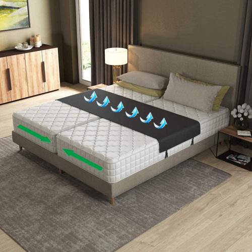Home Bed Bridge, Twin to King Mattress Connector Converter Kit with Split King Bed Ga-p Filler Mattress Connector Adjustable Strap with Anti Slip Dual Loop Design to Create King and Queen (Black)