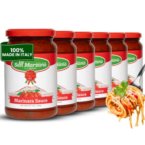 La San Marzano Marinara Sauce, 13 oz, Pasta Sauce Made in Italy, All Purpose Tomato Premium Quality, All Natural, Mediterranean Diet, Non GMO, Vegan, Gluten Free