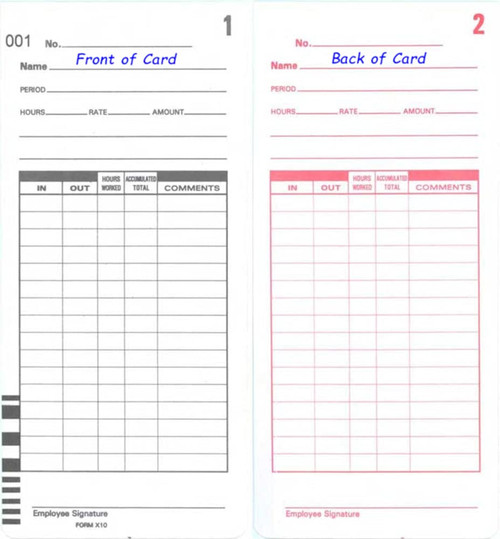 1000 Genuine Compumatic X10 Time Cards for XL1000 and XL1000e