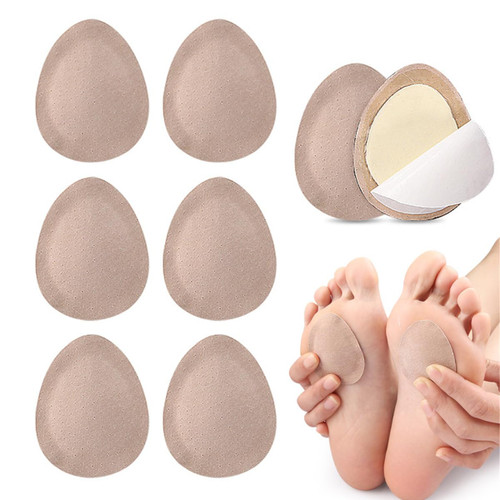 Metatarsal Pads - Ball of Foot Cushions for Women and Men - Forefoot and Sole Cushions Adhesive Arch Support Pads for Plantar Fasciitis, Metatarsalgia, Mortons Neuroma - 1/4" Thick - 6 Pcs