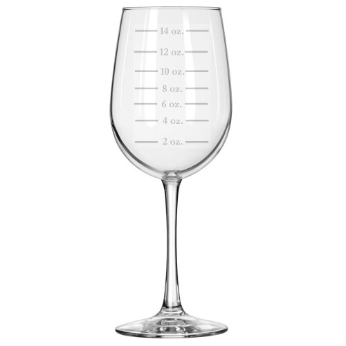 MIP 16oz Tall Stemmed Wine Glass Goblet Gift Measuring Cup Ounces