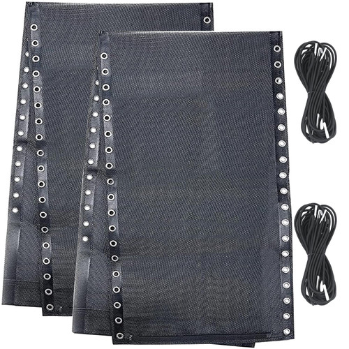 Ostlttyn Zero Gravity Chair Replacement Fabric Kits Set of 2, 17" Repair Cloth with Replacement Bungee Cord for Anti Gravity Sling Outdoor Folding Lounge Lawn Chairs, Black