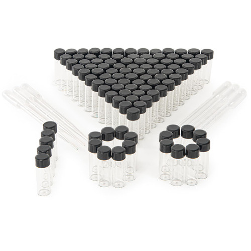 BKMAMLAB 4ml Clear Small Glass Vials 100pcs with Screw Caps(100pcs)