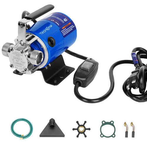 TecHome Water Pump, 115V 1/10HP 330GPH Water Transfer Utility Pump, With ON/OFF Switch And Suction Hose Kit.