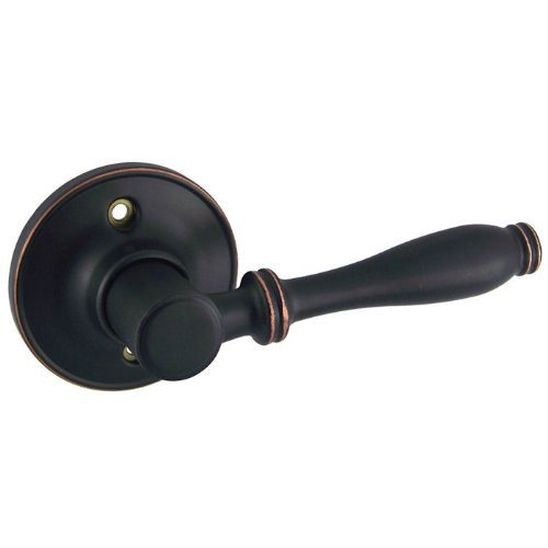 Designers Impressions Villa Design Oil Rubbed Bronze Non Turning Door Lever for Closet French Doors (Non-Functioning)