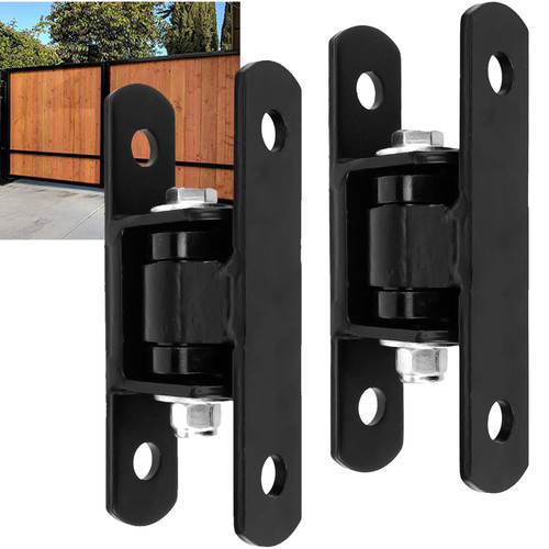 UCDOET Heavy Duty Upgraded Sealed Bearing Gate Hinges Bolt or Weld on Hinge for Outdoor Large Heavy Driveway Gates Up to 1000 Lbs, Adjustable Yoke Pivot CI3700 Gate Hinge -1Pair Black