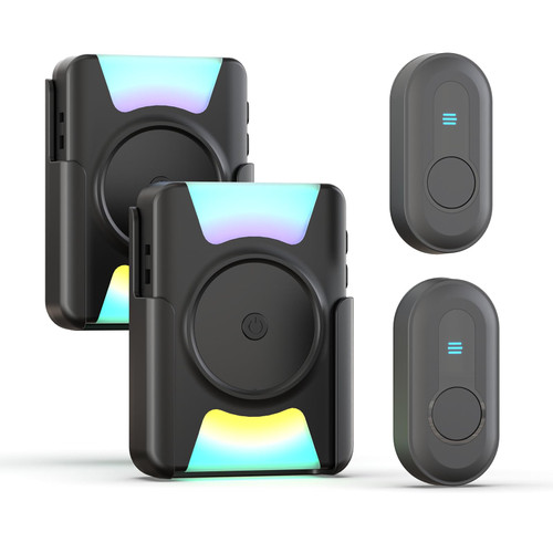 CallToU Hearing Impaired Doorbell 1000FT Wireless Battery Operated Door Bell With Vibrating Flashing Light Avoid Scare Others for Deaf at Home Office 2 Call Buttons 2 Portable Receivers