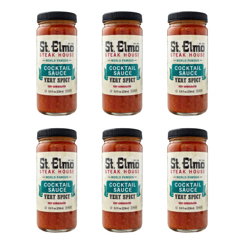 St. Elmo Cocktail Sauce, Extra Spicy Seafood Sauce and Cocktail Sauce for Shrimp, World Famous, 8 Fl Oz (6 Pack)