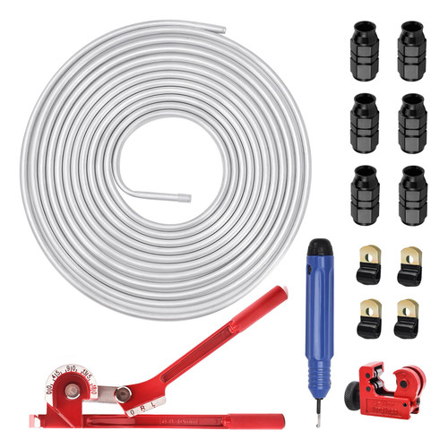 EVIL ENERGY 3/8" OD Aluminum Fuel Line Hard Line Kit 25FT, 1060 Grade Aluminum Tubing Coiled