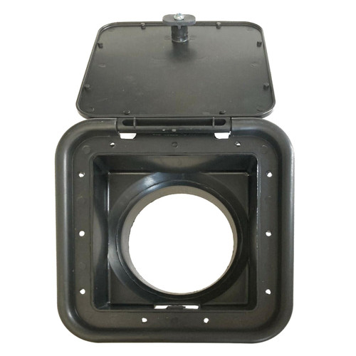 4-1/2" Back Hole BLACK Sewer Hose Hatch Cover 5000 Replacement for D&W Maxi-Tube