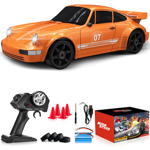 LFOLUSU Remote Control Car RC Drift Car 2.4GHz 1:24 4WD 15KM/H High Speed Racing Sport Car with LED Lights Drifting Tire Racing Sport Toy for Adults Boys Girls Kids Gift 2Pcs Rechargeable Batteries LFOLUSU Remote Control Car RC Drift Car 2.4GHz 1:24 4WD 15KM/H High Speed Racing Sport Car with LED Lights Drifting Tire Racing Sport Toy for Adults Boys Girls Kids Gift 2Pcs Rechargeable Batteries