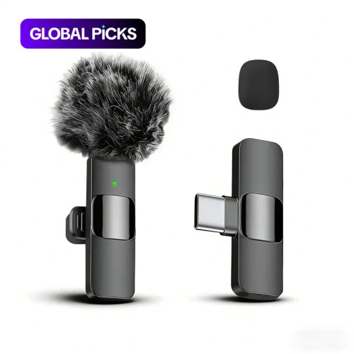 Wireless Lapel Microphone with Noise Reduction, Plug-and-Play Phone Mic for iPhone and Android, Professional Recording Mic for Live Streaming, Shorts Videos, Vlog, Interview, Online Classes, Lavalier Mic, Clip on Mic
