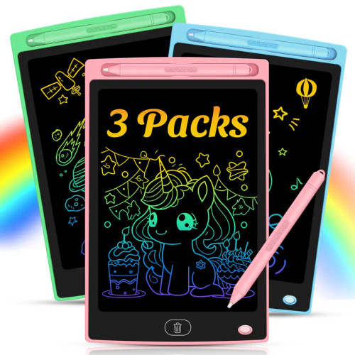 LCD Writing Tablet for Kids - Erasable and Reusable Toddler Doodle Board in 8.5 inch, Ideal Drawing Pad for Educational Learning Toy for Ages 3-8, Perfect Gift for Girls Boys