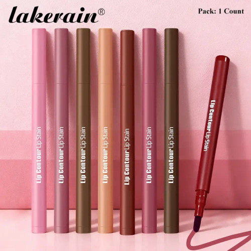 Lakerain 2-in-1 Lip Liner & Lip Stain, Waterproof High-Pigment Smudge-Proof Lip Tint, Non-Drying Formula for Precise Definition & Gradient Matte Looks, Travel-Friendly with 8 Shades for All Skin Tones