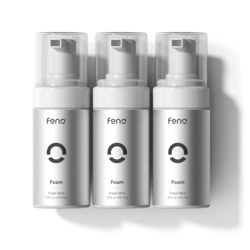 3Pcs Feno Foam Toothpaste with Xylitol & Wild Mint - Fluoride Free Toothpaste for Adults, Gentle on Enamel, Fresh Breath, Ideal for Sensitive Teeth & Travel Oral Care, 3.4 Fl oz
