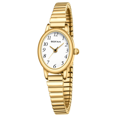 BOFAN Small Gold Watches for Women Easy Read Ladies Quartz Wrist Watch with Stainless Steel Expansion Band,Waterproof.(6.10in-6.89in) BOFAN Small Gold Watches for Women Easy Read Ladies Quartz Wrist Watch with Stainless Steel Expansion Band,Waterproof.(6.10in-6.89in)