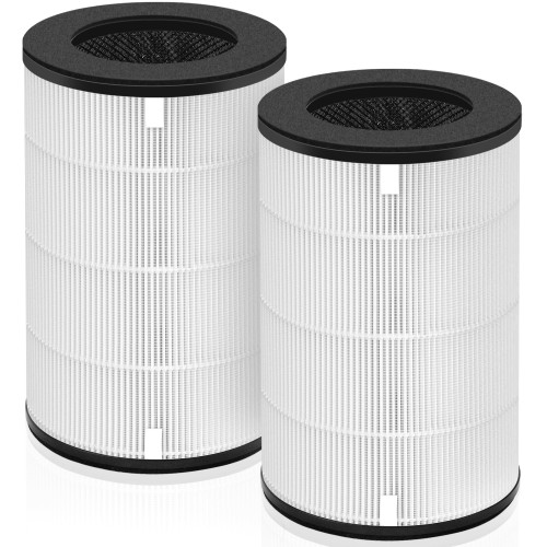 Pulluty AP-T30 AP-PET35 Replacement Filter for HoMedics TotalClean Air Purifier AP-T30FL AP-T30WT AP-PET35FL AP-PET35-WT, 360° Filtration 5 Layers 3 in 1 H13 True HEPA Filter, 2 Pack