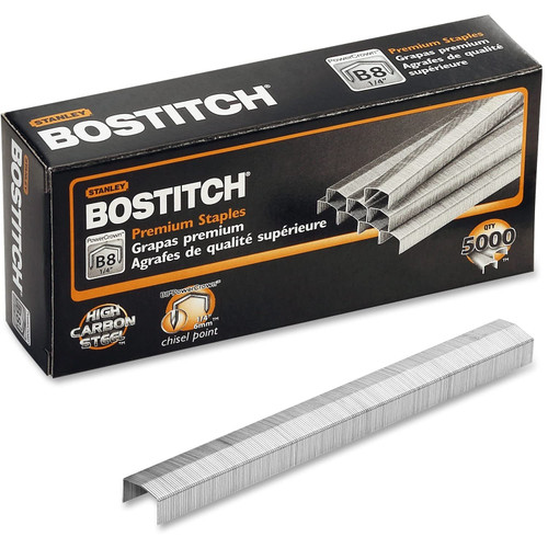 Bostitch Office B8 PowerCrown Premium Staples, 0.25 Inch Leg, Full-Strip,Ultimate Drive Performance, Carbon Steel, (STCR21151/4)