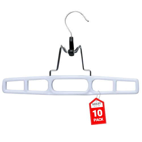 DEILSY™ Pants Hangers Skirt Hanger Pant with Locking Hook Versatile Skirt Hangers for Closet Organization White Jean for Men and Women Heavy Duty 10 Pack DEILSY™ Pants Hangers Skirt Hanger Pant with Locking Hook Versatile Skirt Hangers for Closet Organization White Jean for Men and Women Heavy Duty 10 Pack