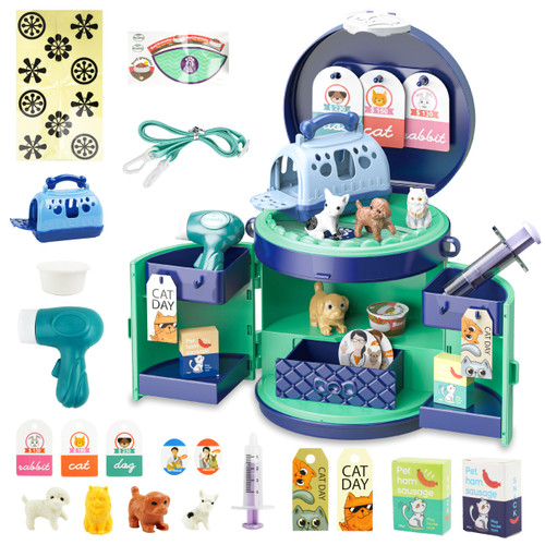 Toy Choi's Veterinarian Playset for Kids - 3 in 1 Kids Doctor Kit Bag with Dog Cat Toy,Doctor Kit for Kids 6-8 - Pretend Play Toys Bag for Kids 4 5 6 7 8,Toddler Doctor Play Set with Strap(23 Pcs) Toy Choi's Veterinarian Playset for Kids - 3 in 1 Kids Doctor Kit Bag with Dog Cat Toy,Doctor Kit for Kids 6-8 - Pretend Play Toys Bag for Kids 4 5 6 7 8,Toddler Doctor Play Set with Strap(23 Pcs)