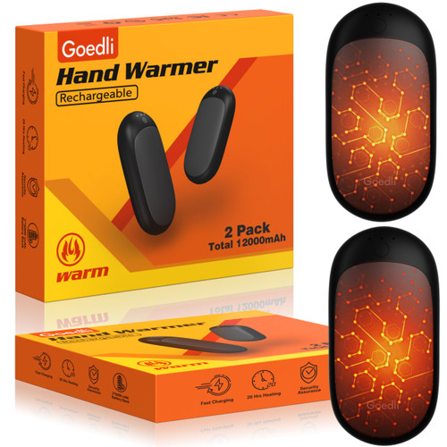 Rechargeable Hand Warmer 2 Pack, 12000mAh Electric Handwarmer,Portable Pocket Heater Electric Reusable Hand Warmers Rechargeable Hand Warmer 2 Pack, 12000mAh Electric Handwarmer,Portable Pocket Heater Electric Reusable Hand Warmers