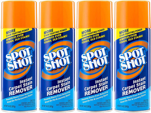 Spot Shot Instant Carpet Stain Remover Aerosol 14 oz can, Pack of 4