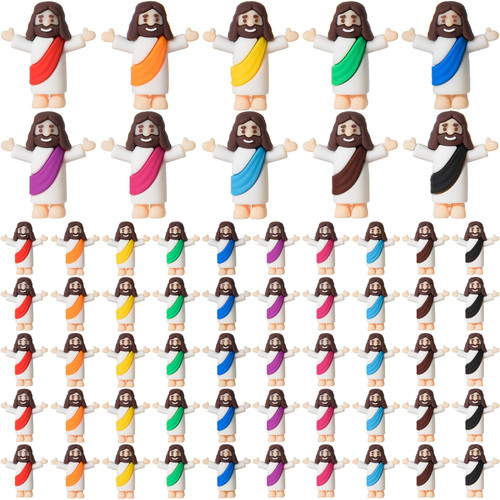 ARCHCRTC 60 Pcs Little Jesus Figurine Miniature Tiny Jesus Figures Religious Christ Savior Doll for Hide and Seek Sunday Easter Egg Stuffers Baptism Gift (60,Multicolor) ARCHCRTC 60 Pcs Little Jesus Figurine Miniature Tiny Jesus Figures Religious Christ Savior Doll for Hide and Seek Sunday Easter Egg Stuffers Baptism Gift (60,Multicolor)