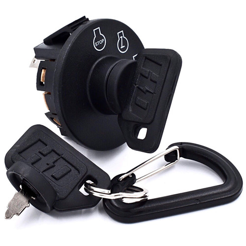 Starter Ignition Key Switch Replaces Kubota K3011-62110, K3011-62102, K3011-96200, K3011-62120, K3011-62150, K3011-62130, K3011-62170 w/ 2 Umbrella Keys & Free Carabiner Key Chain