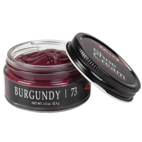Kelly's Burgundy Shoe Polish 1.5 oz - Professional Leather Shoe Cream