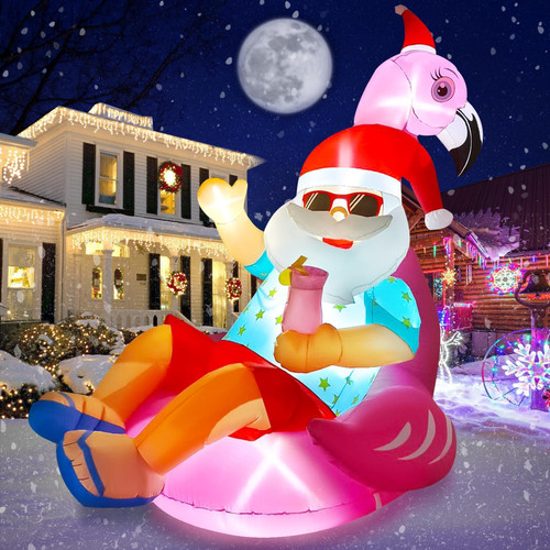 Kalolary Christmas Inflatable Santa Claus Flamingo, 7.3FT Long Christmas Outdoors Decorations with Build in LED Lights Blow Up Yard Decoration Flamingo Inflatable for Garden Lawn Indoor Outdoor Decor Kalolary Christmas Inflatable Santa Claus Flamingo, 7.3FT Long Christmas Outdoors Decorations with Build in LED Lights Blow Up Yard Decoration Flamingo Inflatable for Garden Lawn Indoor Outdoor Decor