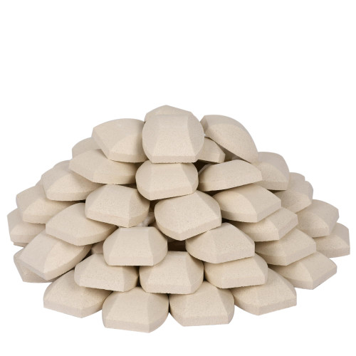 Leship Ceramic Briquettes Replacement for Turbo, Nexgrill Gas Grills, Gas Grill Briquettes Replacement for Lava Rocks, 50-Piece, 2 x 2 inches