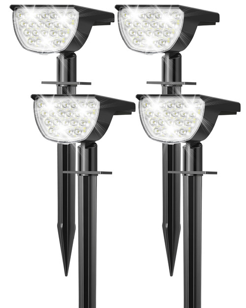 GKGG Solar Lights Outdoor Waterproof IP65, 76 LED 3 Lighting Modes Solar Spot Lights Outdoor Yard Garden Landscape Pathway (Cool White, 4 Pack) GKGG Solar Lights Outdoor Waterproof IP65, 76 LED 3 Lighting Modes Solar Spot Lights Outdoor Yard Garden Landscape Pathway (Cool White, 4 Pack)