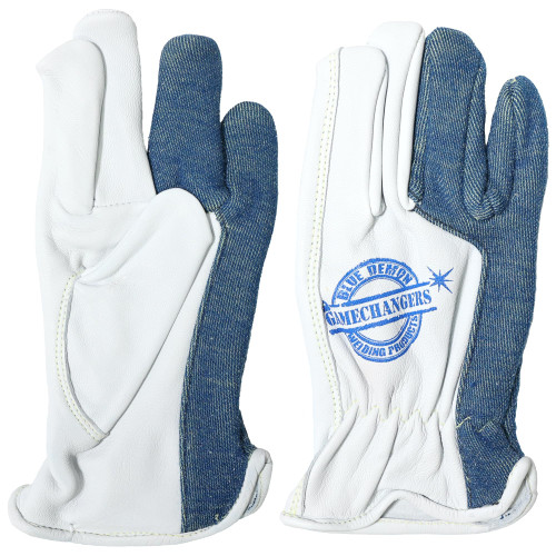 Blue Demon Gamechanger Shorties welding gloves, kagan extreme heat protection, excellent dexterity, premium leather, Small
