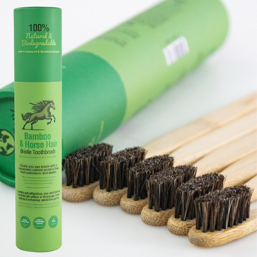 Gaia Guy Soft Natural Bristle Bamboo Toothbrush (NO Nylon - Horsehair ONLY) - Totally Compostable & Biodegradable Soft Horse Hair Bristle and Bamboo Toothbrushes - Zero Waste - 6-Pack Gaia Guy Soft Natural Bristle Bamboo Toothbrush (NO Nylon - Horsehair ONLY) - Totally Compostable & Biodegradable Soft Horse Hair Bristle and Bamboo Toothbrushes - Zero Waste - 6-Pack