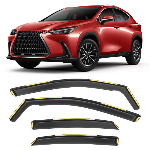 Shatterproof in-Channel Window Rain Guards for 2015-2021 Lexus NX200T NX300H, Extra Durable Window Deflectors, Vent Window Visors for Cars, Vent Deflector, 4pcs
