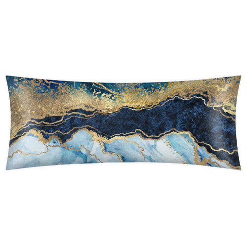 Blue Marble Gold Body Pillow Pillowcase 21"x 54" Long Body Pillow Cover with Zipper King Size Pillow Cases Queen Pillowcase for Hair and Skin Soft Microfiber Body Pillow Case Cover