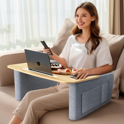 TV Trays for Eating on Couch with Tablet and Phone Slot, Couch Desk with Arm Rest, Lap Desk for Adults, Lap Laptop Table for Bed, Working, Reading and Writing TV Trays for Eating on Couch with Tablet and Phone Slot, Couch Desk with Arm Rest, Lap Desk for Adults, Lap Laptop Table for Bed, Working, Reading and Writing
