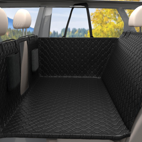 Petiza Back Seat Extender for Dogs Hard Bottom Dog Car Seat Cover for Back Seat Heavy Duty Scratch Proof Nonslip Durable Soft 100% Waterproof Dog Hammock for Car Truck SUV